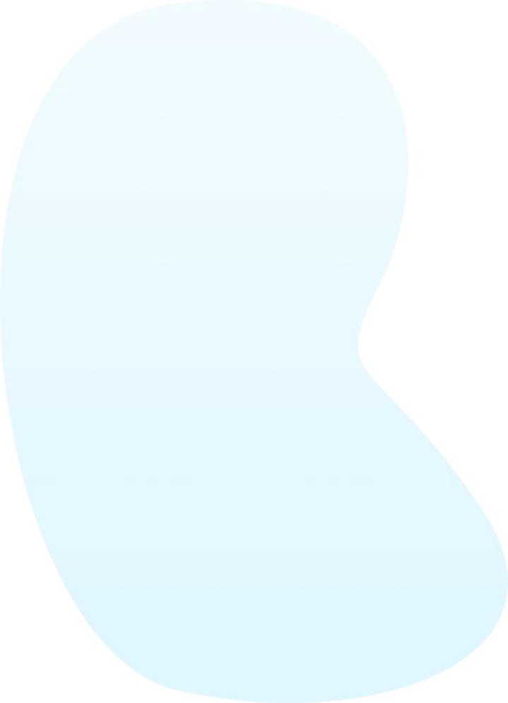 An oddly shaped glob of solid light blue color with rounded edges.