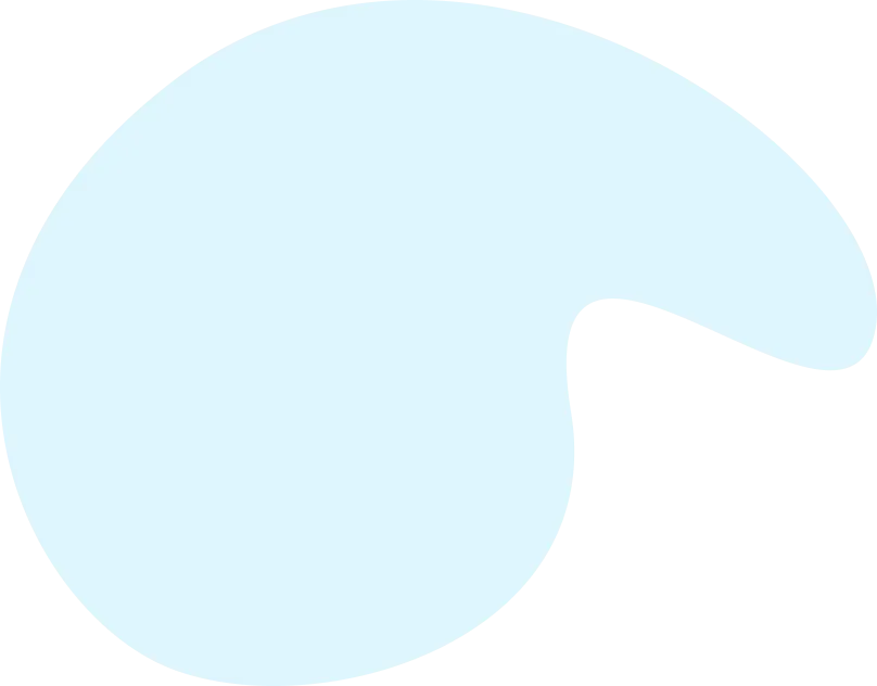 An oddly shaped glob of solid light blue color with rounded edges.