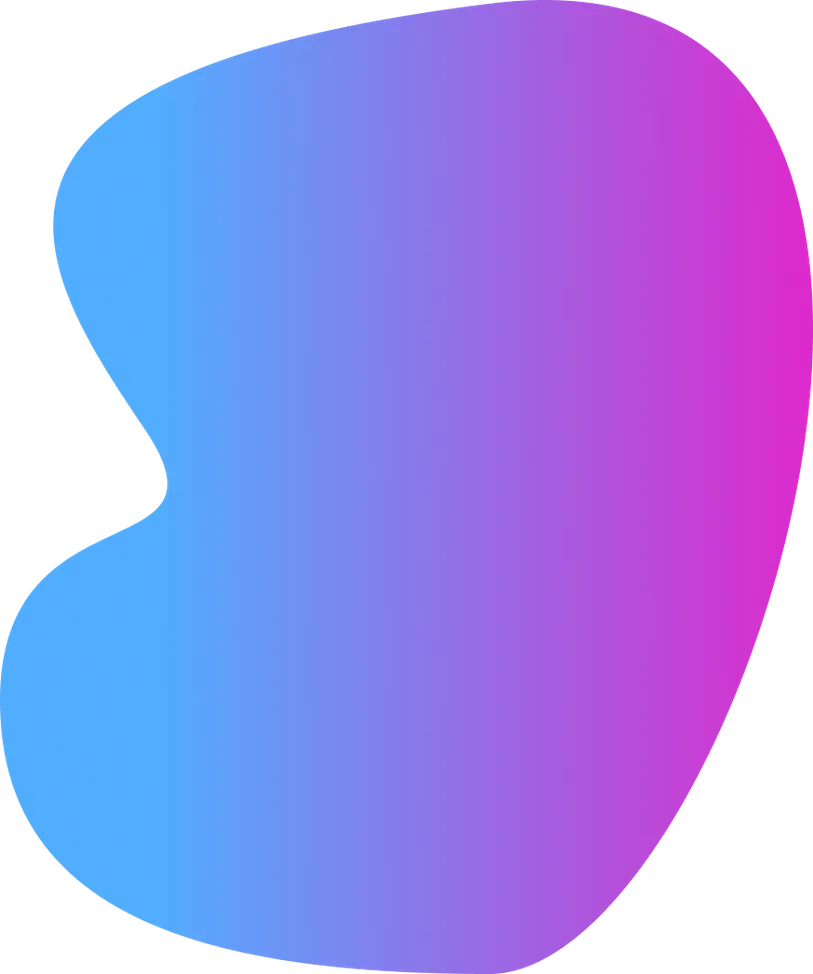 A large oddly shaped and blue-to-pink-gradient colored blob with rounded edges